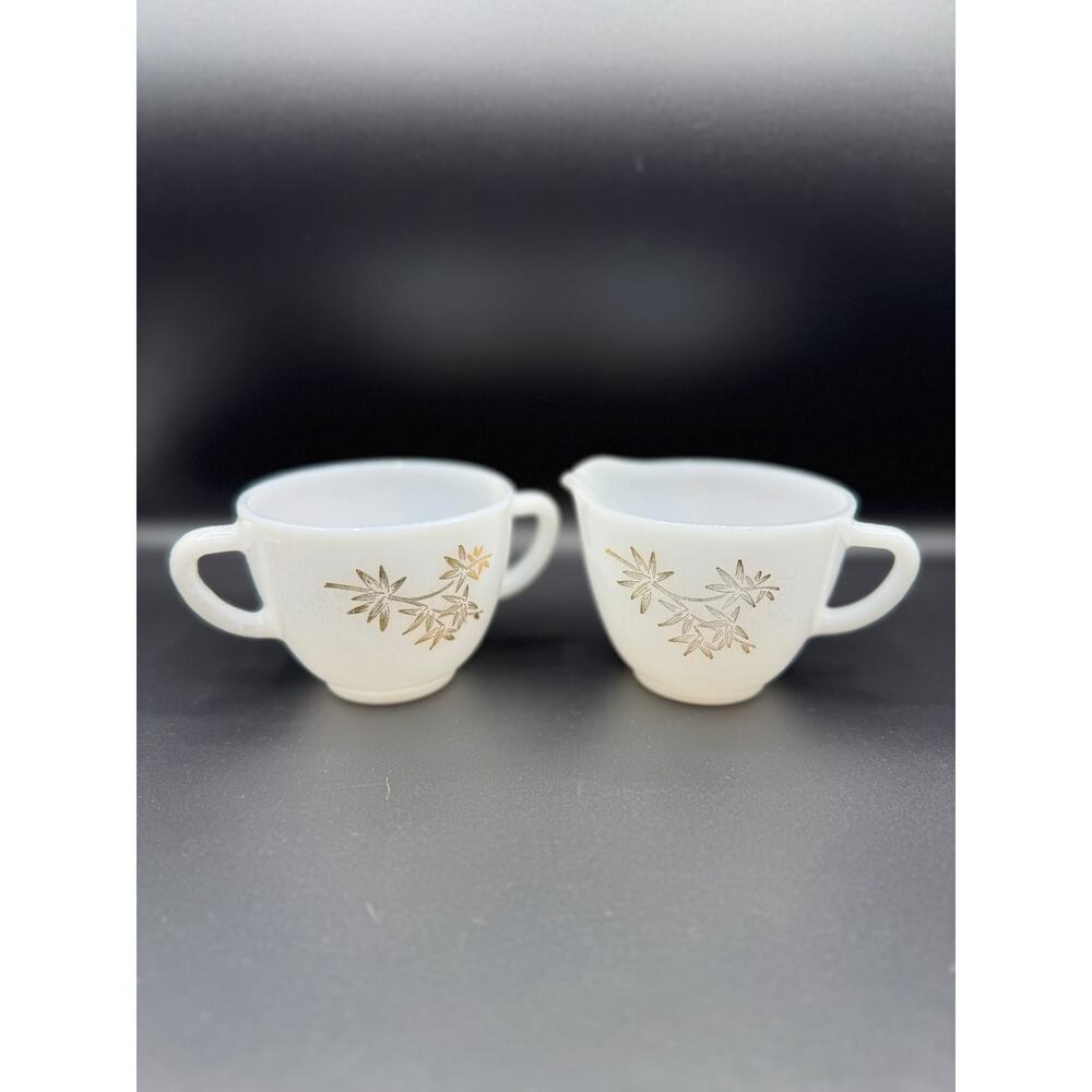 Federal Glass Golden Glory Creamer Set